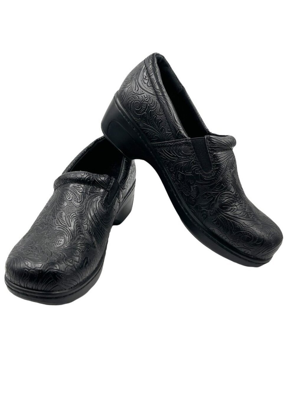 Yuu Women's Slip-on Shoes Clogs Bethanee Embossed Tooled Western 8.5 Comfortable
